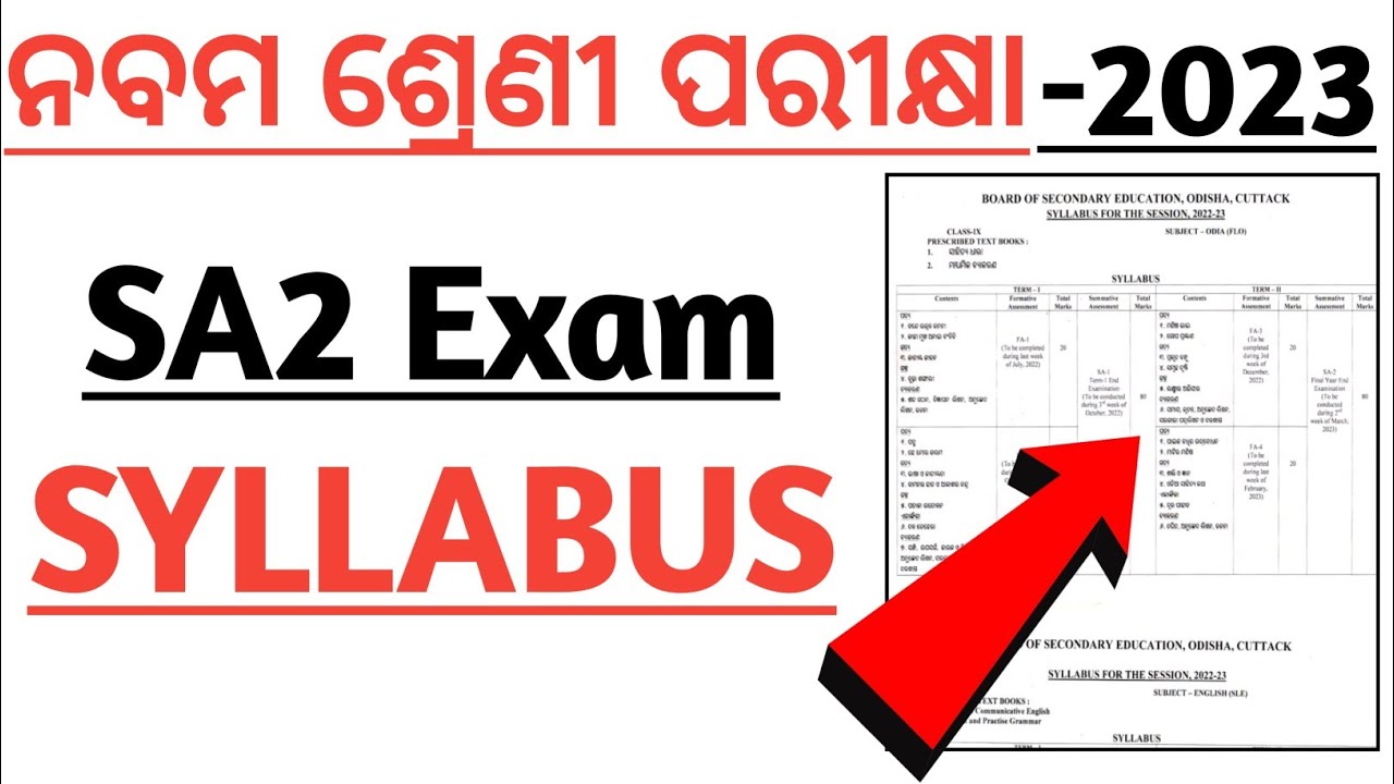 9th class sa2 syllabus 2023 | Class 9 sa2 exam question answer 2023