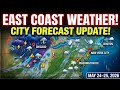 East Coast Weather: Chicago, NYC, DC &amp; Boston Forecast for May 24-25!