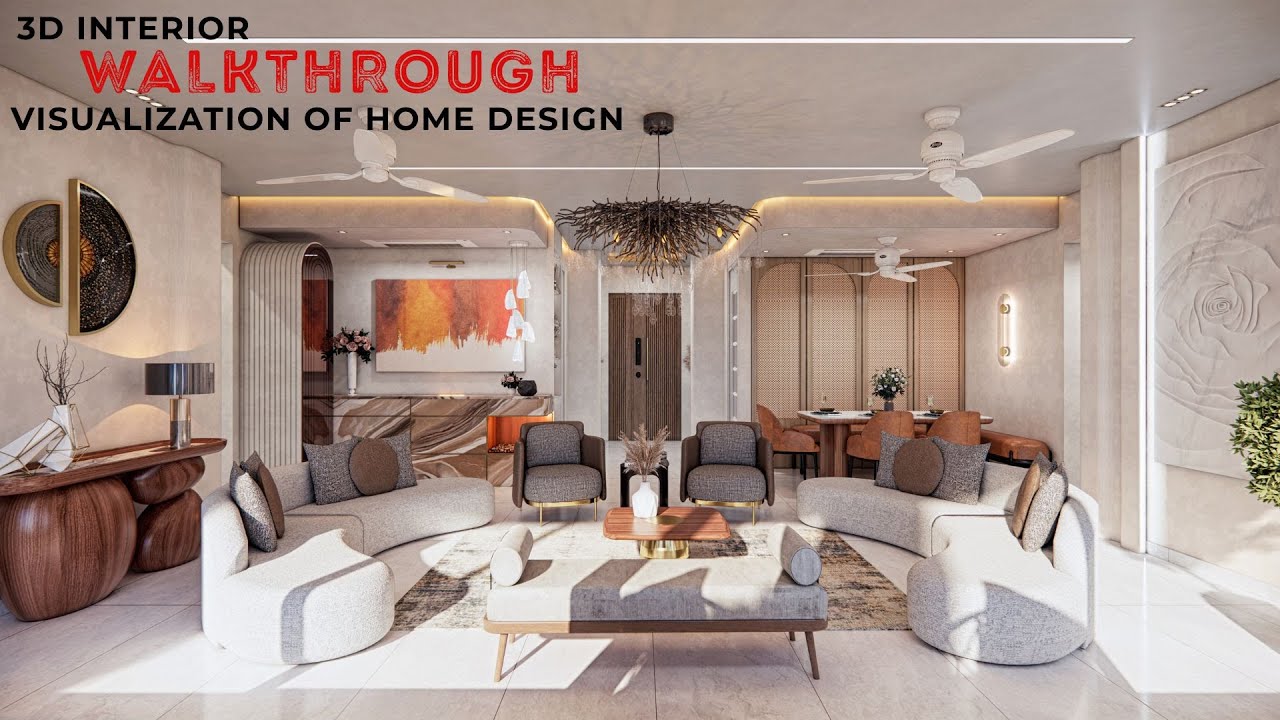 Apartment and home interiors room by room 3D walkthrough animation by Yantram Studio