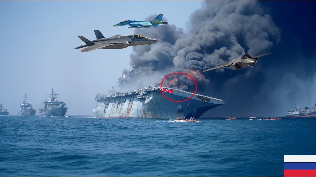 2 minutes ago! Five US and Ukrainian F-35 fighter jets sank a North Korean cruiser in Russia.