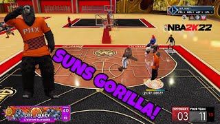 The SUNS GORILLA (PHX Suns Mascot) COOKIN in the COMP STAGE on the 2s Court in NBA 2K22 Next Gen!