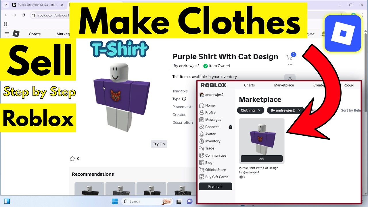 How to Make Roblox Clothes | 3D Clothes (Make & Sell In Marketplace in ...
