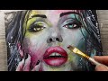 SARAH / Acrylic Portrait Painting / FREEHAND How To Demo / Speed Painting Timelapse