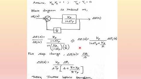 PSOC unit 2 Single Area System Dynamic analysis