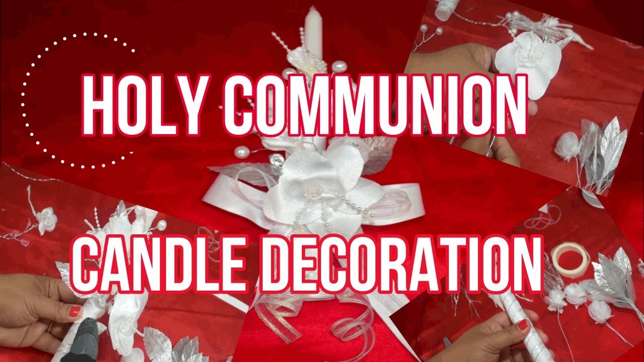 HOW TO DECORATE HOLY COMMUNION CANDLE MODEL 1 TUTORIAL DIY YouTube