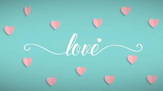 Love GIF like animation - White text with Pink hearts / Spread the word