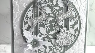 Gorgeous Christmas Card using dies and 3D embossing folder