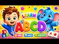 ABCD Learning for Kids 🧸 | Learn Alphabet A to D with Fun Elephant & Baby | FunzoKids
