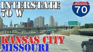 I70 West  Kansas City  Missouri  4K Highway Drive