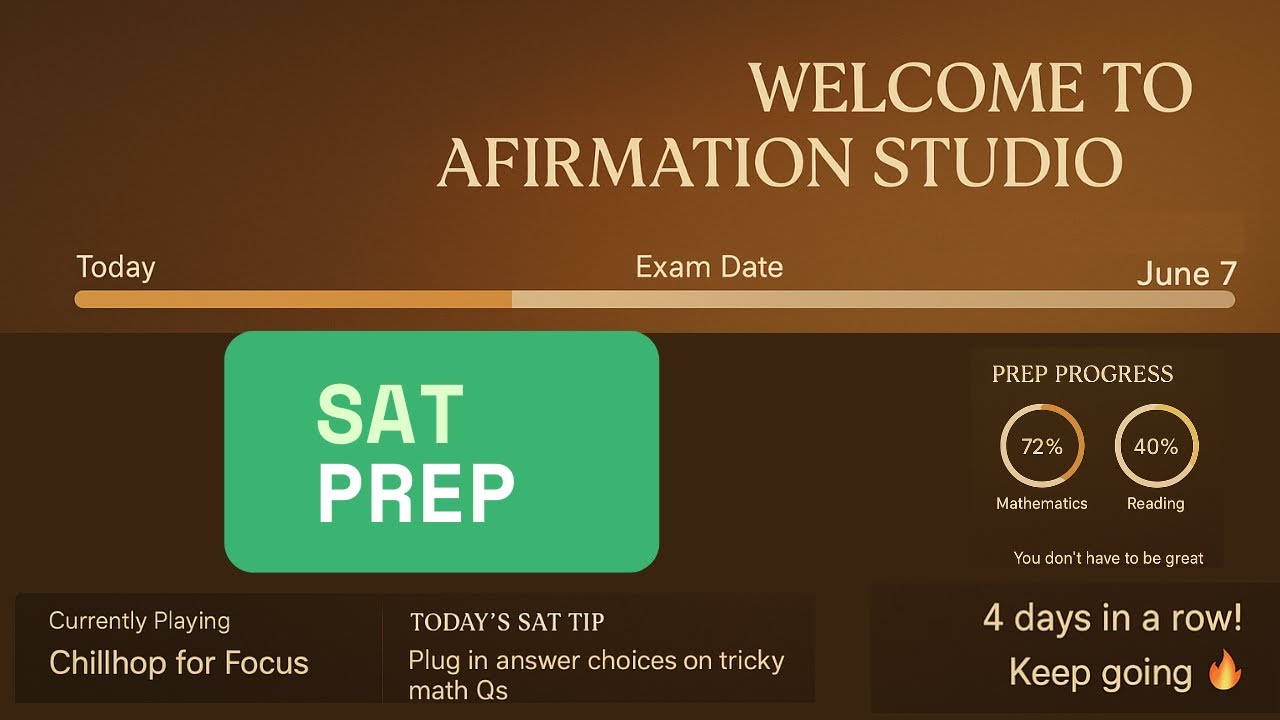 🎓 Study With Me LIVE | SAT Prep Countdown + Chill Lofi Beats | Affirmation Studio