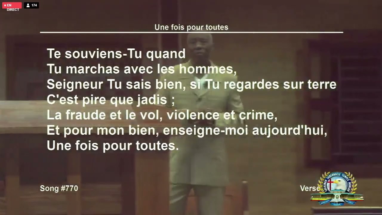 Pasteur Richard Diyoka Exhorte, et Chante Une Fois Pour Toutes.