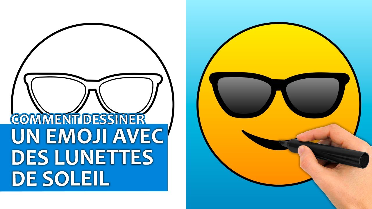 Comment Dessiner Un Emoji Avec Des Lunettes De Soleil (Tutoriel De Dessin  Facile) - YouTube