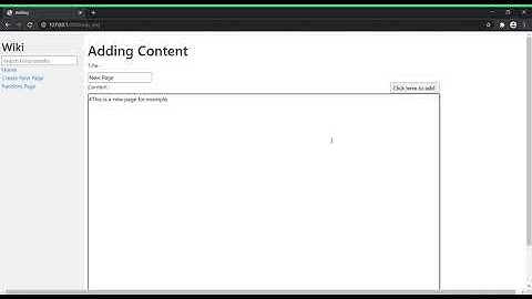 CS50-2020 Project-1  (wiki) video demonstration.