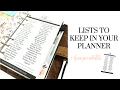 Lists To Keep In Your Planner + Free Printable