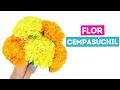 Cómo hacer Flor de Cempasúchil con papel crepé ¡Fácil!