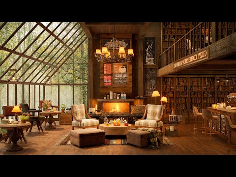 Cozy Coffee Shop Ambience Cozy 4K ☀️ Relaxing Jazz Music for Study, Work