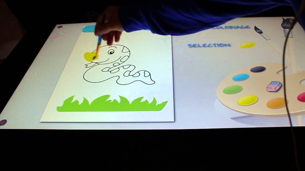 Coloriages sur la table tactile Microsoft Surface - YouTube