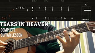 TEARS IN HEAVEN - Eric Clapton - Complete Guitar Lesson (TABS)