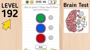 Brain Test Level 192 Click On Green 3 Times, Blue 10 Times And Red 5 Times.