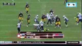 Troy Polamalu Blitz Sack on Jake Locker   LIVE 9 8 13