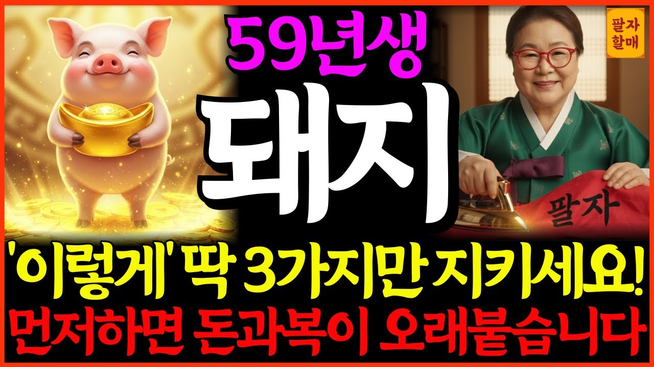 🌟2026년 병오년 1959년생 68세 돼지띠 신년운세🌟‘이렇게’ 딱 3가지만 지키면, 돈과 복이 오래 붙습니다!💸| 기해생ㅣ총운세ㅣ재물운ㅣ사업운ㅣ돈복ㅣ건강운ㅣ귀인운ㅣ연애운ㅣ