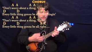 Video thumbnail of "Three Little Birds (Bob Marley) Mandolin Cover Lesson with Chords/Lyrics"