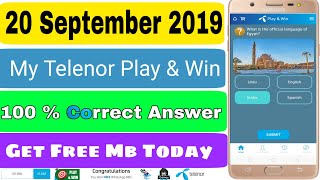 What is the official language of Egypt? 20-September-2019 My Telenor Play And Win Get Free Reward 20 screenshot 4