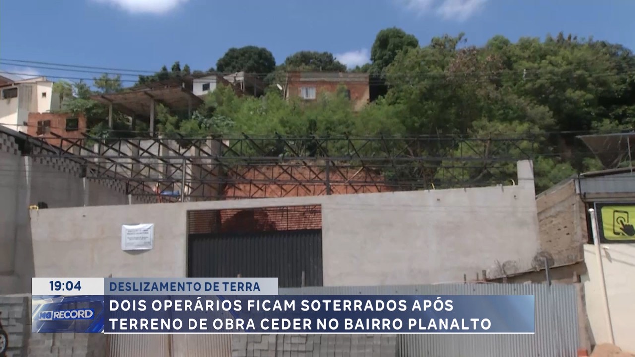 Deslizamento de terra: Dois operários ficam soterrados após obra ceder no Planalto.