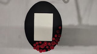 Photo frame from cardboard / Oval shape photo frame/ Beautiful rose design photo frame