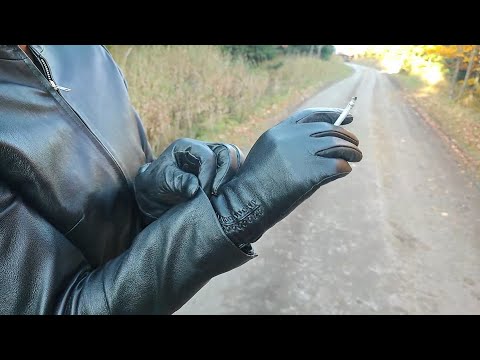 Smoking in Leather Gloves + smoking compilation