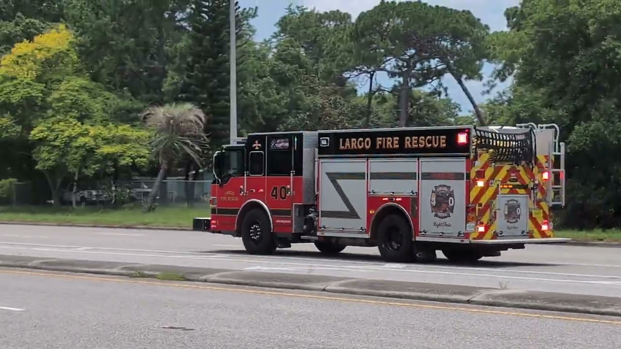 Largo Fire Engine 40 Lights/Siren 4k Video