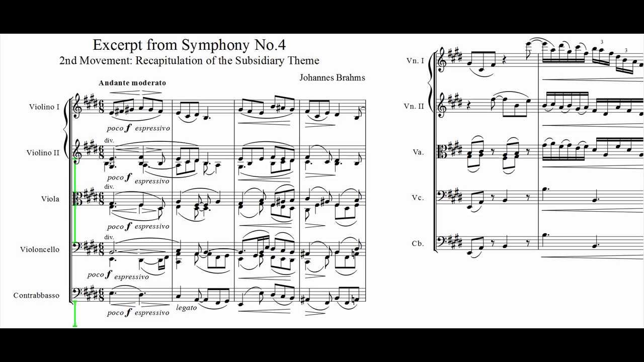 Strings Excerpt from Brahms's Symphony No.4 YouTube