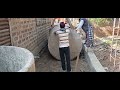 Laying of precast septic tank with hydra