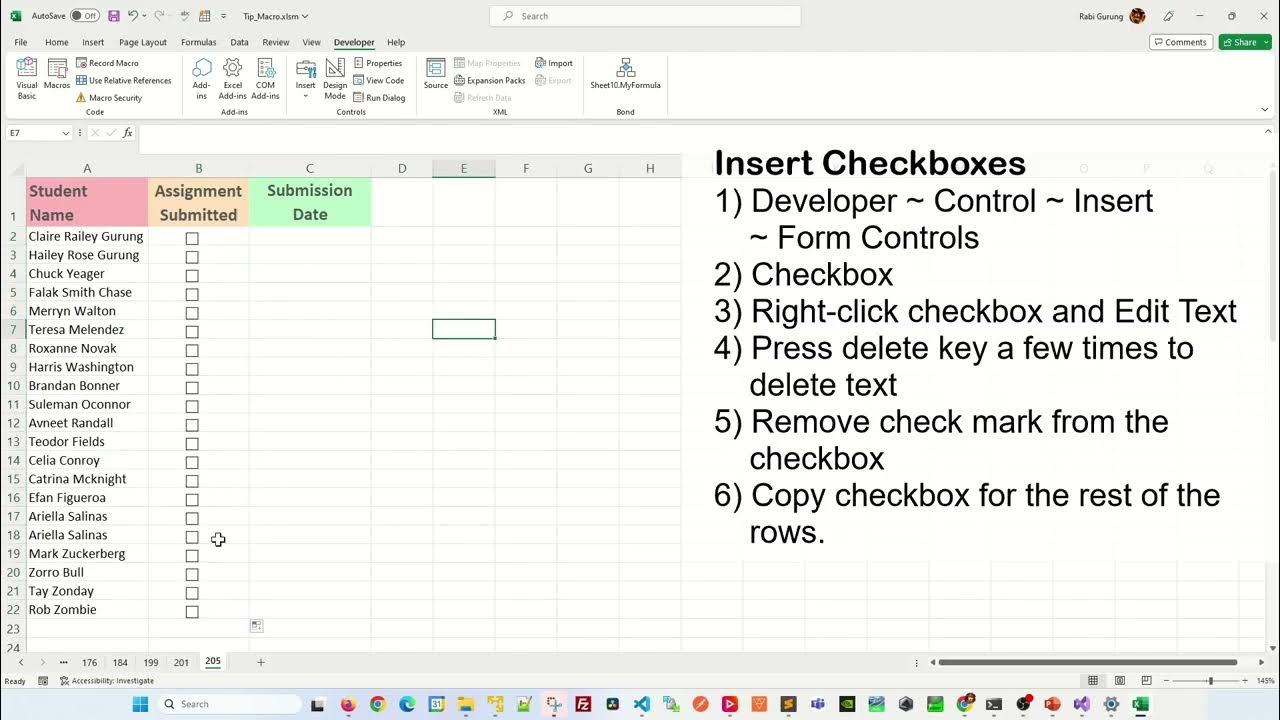 How to Insert Date and Time if a Checkbox is Checked in Excel - Excel ...