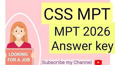 CSS MPT Answer key CSS 2026 MPT screening test government job federal public service commission jobs