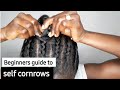 How to cornrow your own hair/ easy cornrow tutorial/self braiding tutorials/beginner friendly