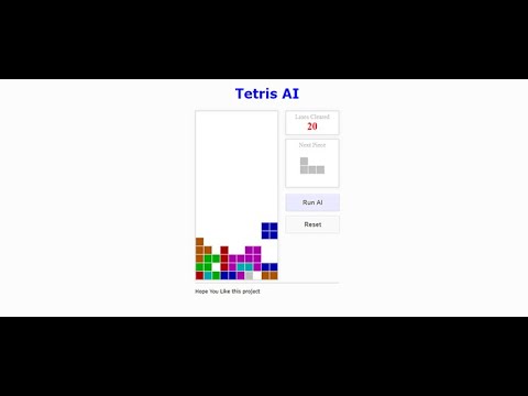 TETRIS AI GAME IN JAVASCRIPT WITH SOURCE CODE