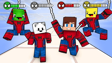 JJ vs Mikey vs Bananakid vs Carrie Spider-Man RUSH  - Maizen Minecraft Animation