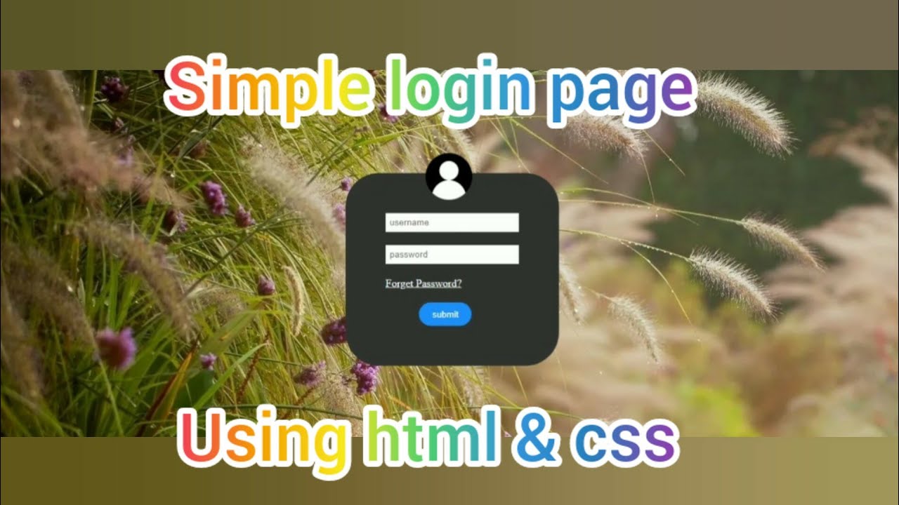 very simple login page using html & css in tamil - YouTube