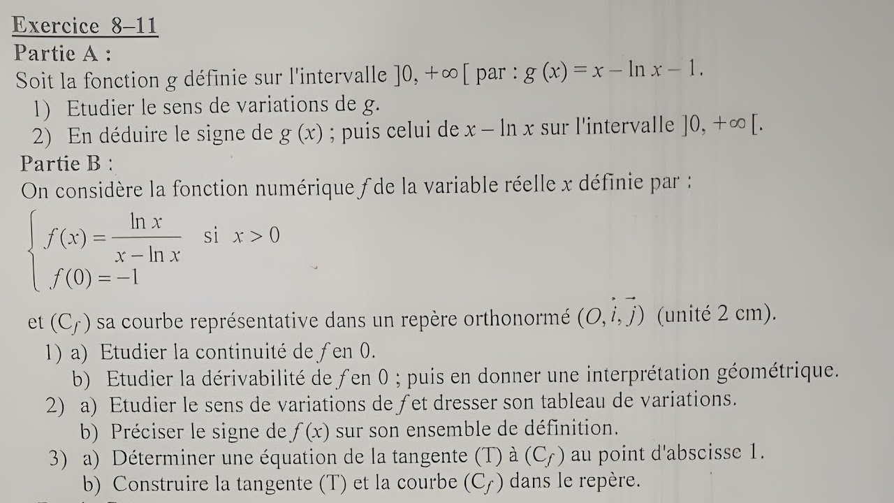 Tu ne maîtrises pas les fonctions avec ln(x) ? Regarde cette correction ! Partie B - 2/4