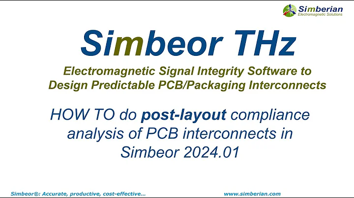 Post-layout compliance analysis of PCB interconnects in Simbeor 2024.01
