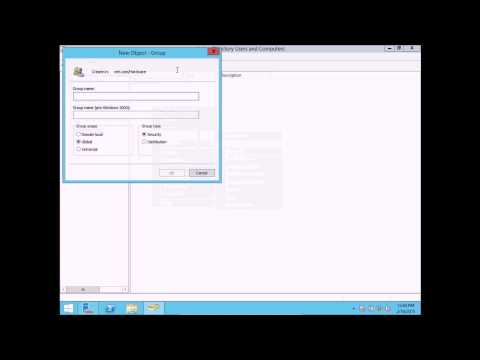 How To Create An OrganiZational Unit, Groups In Windows Server 2012 R2