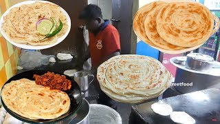 Young Harking Man Making Multi Layered Paratha | Street Food