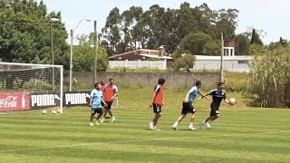 WOW! Luis Suarez Scores From his Own Box in Uruguay Training