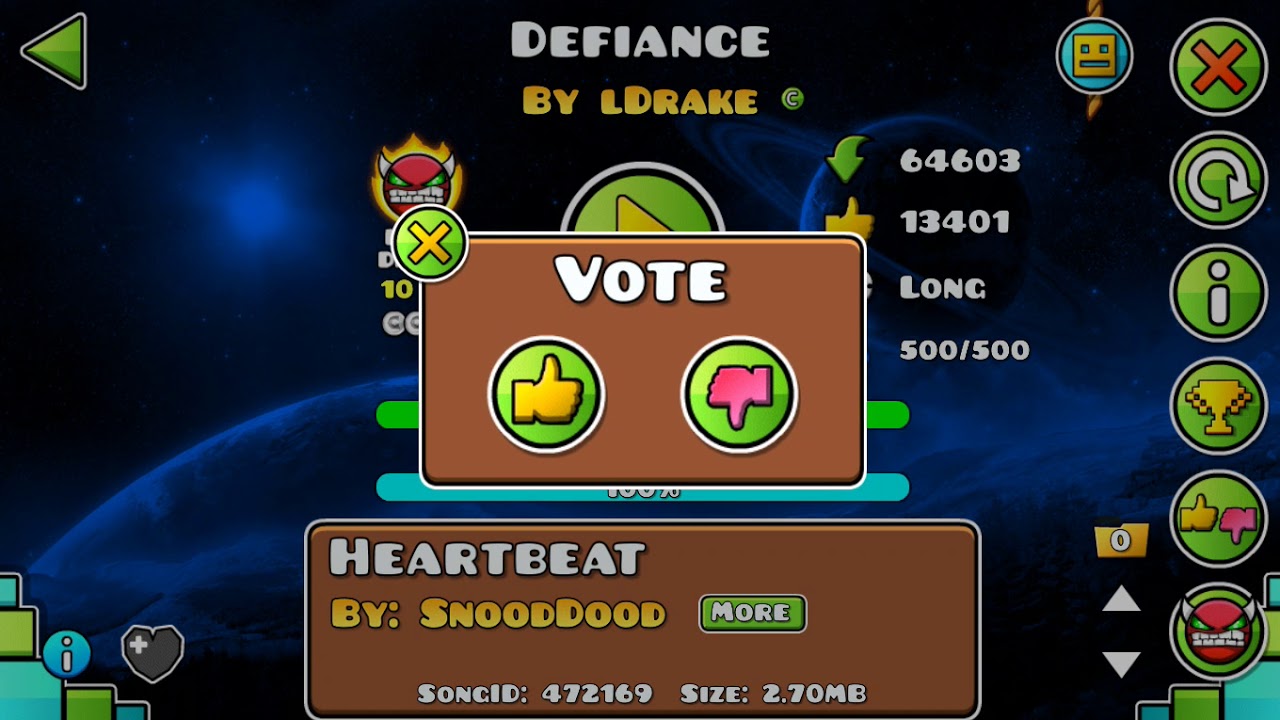 Geometry Dash - Defiance By lDrake (Demon)