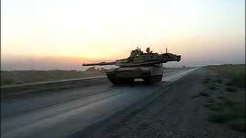 My M1A2 Abrams Tank firing in Iraq