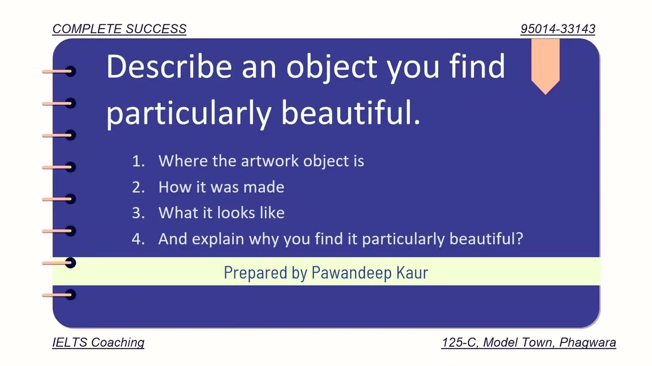 Describe an object you find particularly beautiful | Cue Card - YouTube