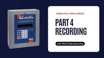 Verbatim Video Series: Part 4 - Voice Message Recording with the RACO Verbatim Autodialer