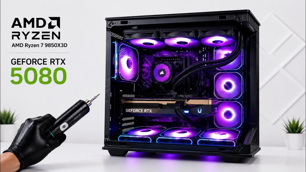 45 minute building a gaming pc | Step-by-Step | Ryzen 7 9850x +