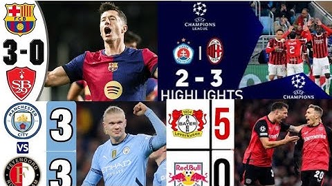 highlights liga champions Manchester City 3-3 Feyenoord | Slovan Bratislava 2-3 AC Milan | Atletico